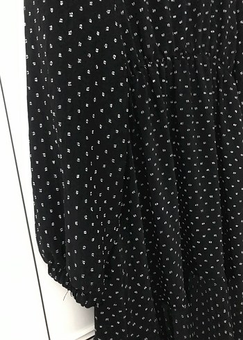 Siyah Puantiyeli Uzun Pamuklu Elbise - Görsel 5