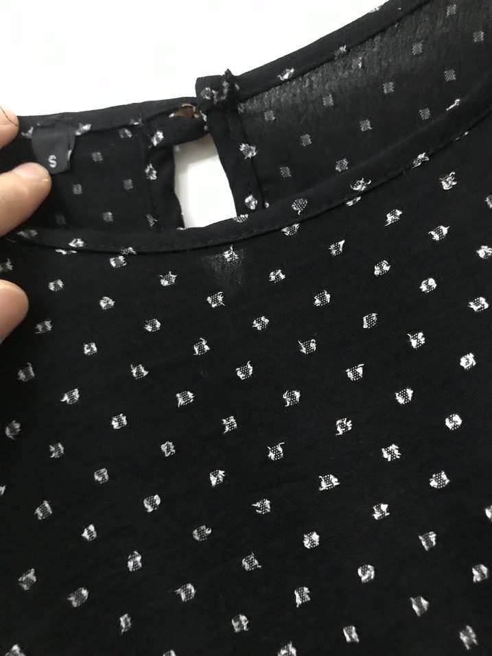 Siyah Puantiyeli Uzun Pamuklu Elbise - Görsel 2