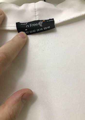 Beyaz Midi Kadın Uzun Kollu Salaş Ceket - Görsel 6