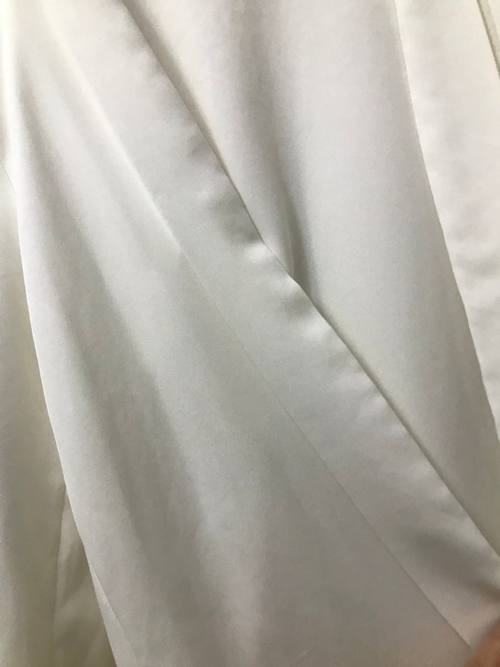 Beyaz Midi Kadın Uzun Kollu Salaş Ceket - Görsel 2