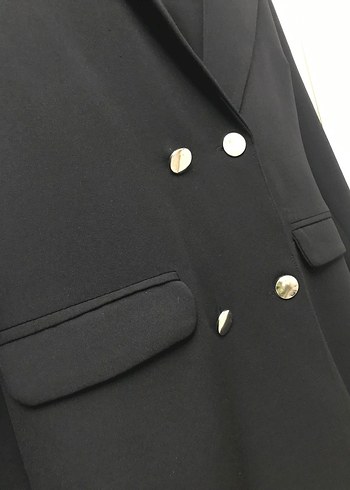 Siyah Midi Kadın Blazer Ceket - Görsel 2