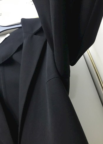 Siyah Midi Kadın Blazer Ceket - Görsel 5