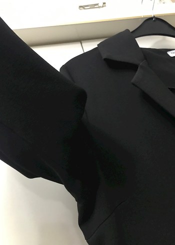 Siyah Midi Kadın Blazer Ceket - Görsel 6