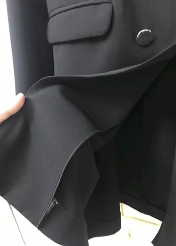 Siyah Midi Kadın Blazer Ceket - Görsel 8