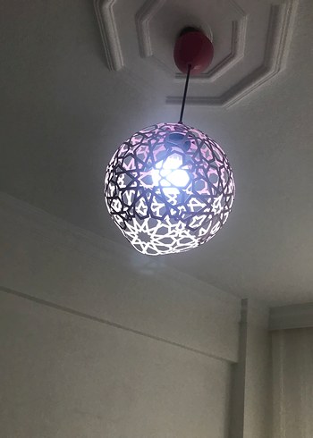 Bej Desenli Küre Avize - Görsel 4