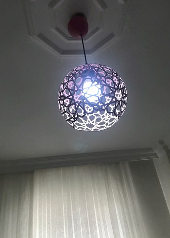 Bej Desenli Küre Avize - Görsel 2