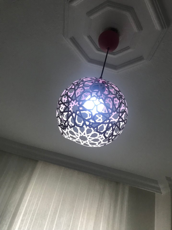 Bej Desenli Küre Avize - Görsel 3