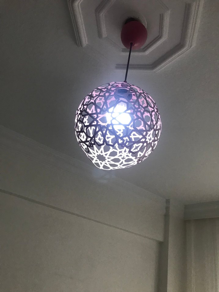 Bej Desenli Küre Avize - Görsel 4