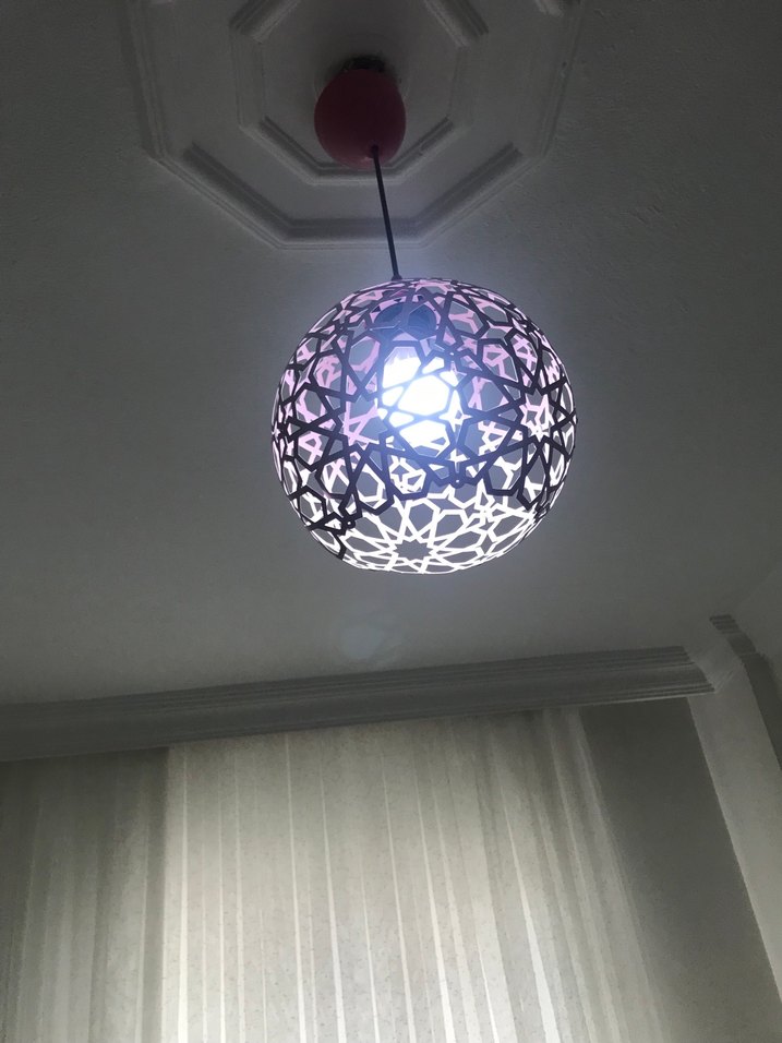 Bej Desenli Küre Avize - Görsel 2