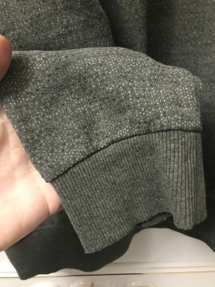 Gri Erkek Yün Sweatshirt, Rahat Kesim - Görsel 3