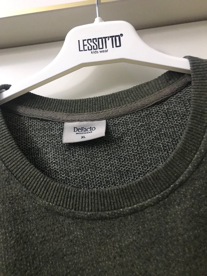 Gri Erkek Yün Sweatshirt, Rahat Kesim - Görsel 4