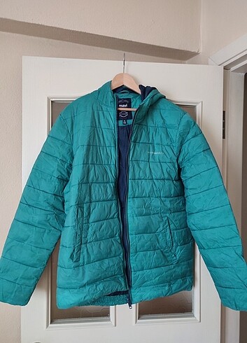 Erkek Mavi jeans şişme mont 