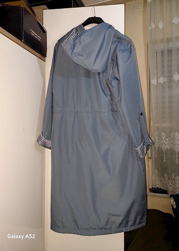 Mavi Uzun Denim Kadın kap - Görsel 3