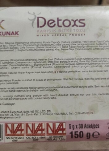 Diğer Feridun Kunak detoxs zayıflama bitki çayı 