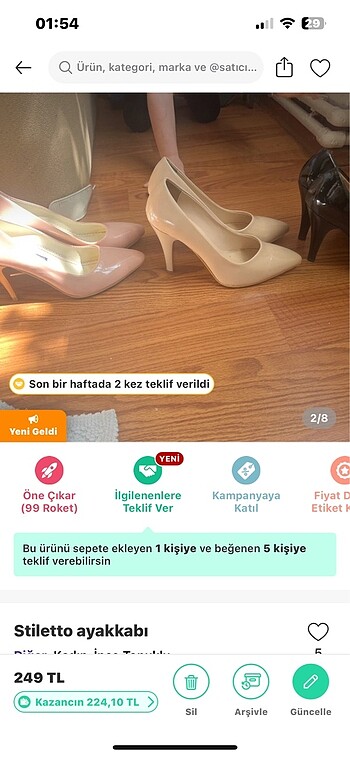 37 Beden Steletto ayakkabı