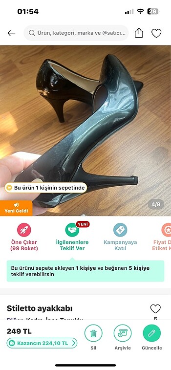 37 Beden siyah Renk Steletto ayakkabı