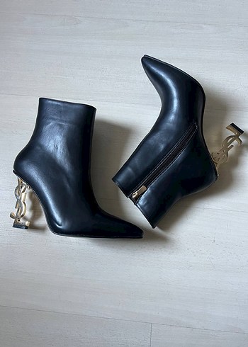 diğer Beden YSL Kadın Siyah Deri Stiletto Topuklu Bot