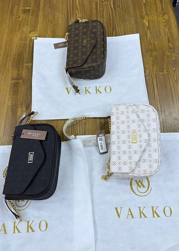Vakko Deri Beyaz Baskılı Kemerli Kadın Çanta
