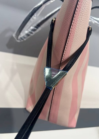 Beden pembe Renk Victoria SECRET pembe Çizgili tote bag