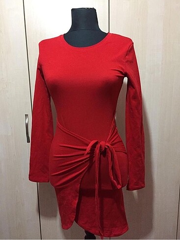 BAĞLAMA DETAYLI ELBİSE - Görsel 4