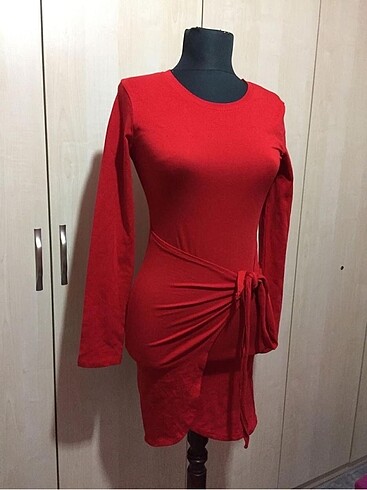 BAĞLAMA DETAYLI ELBİSE - Görsel 5