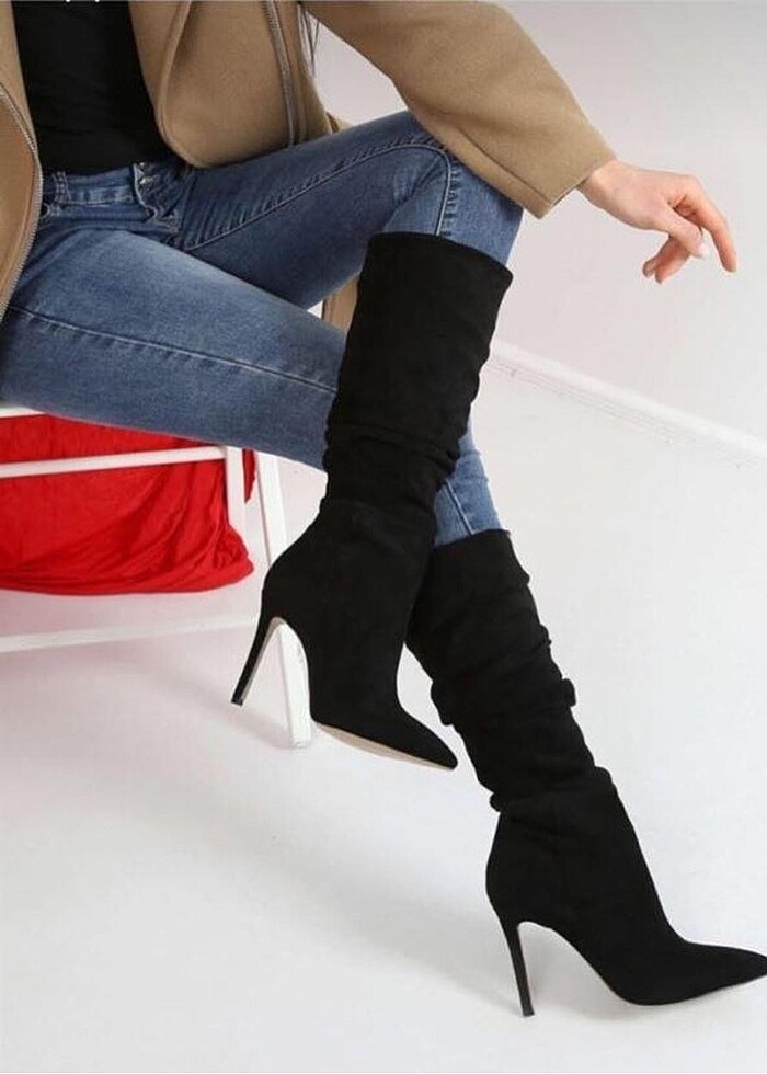 SÜET STİLETTO ÇİZME - Görsel 2