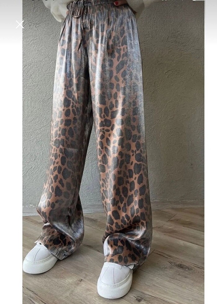 SATEN LEOPAR PANTOLON - Görsel 2
