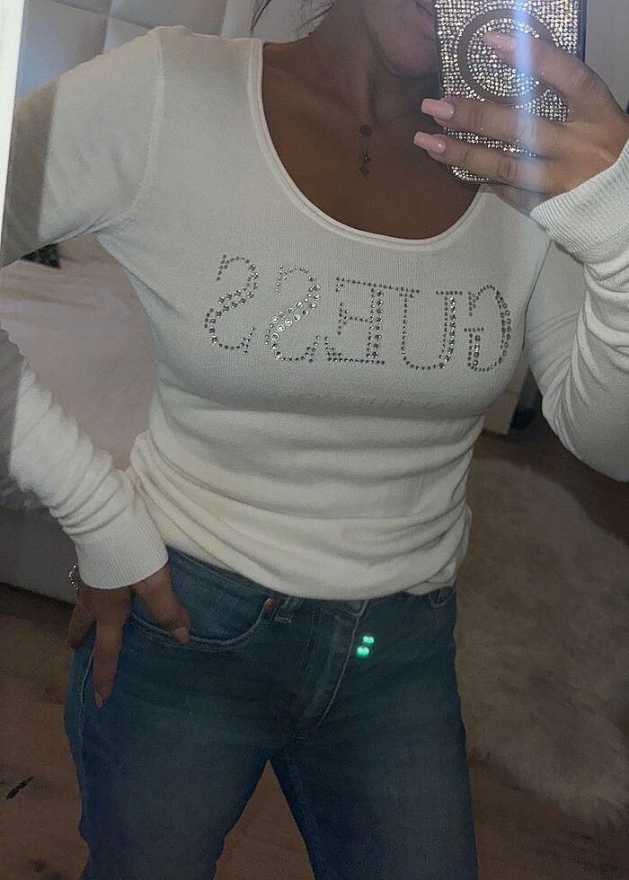 GUESS TAŞLI TRİKO BLUZ - Görsel 3