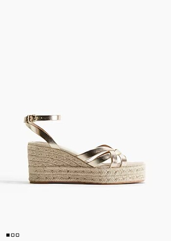 H&M GOLD HASIR DOLGU TOPUK SANDALET