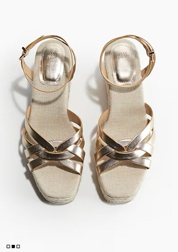H&M H&M GOLD HASIR DOLGU TOPUK SANDALET