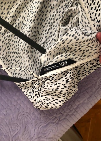 Zara Uzun Kollu Zebra Desenli Midi Mini Elbise - Görsel 4