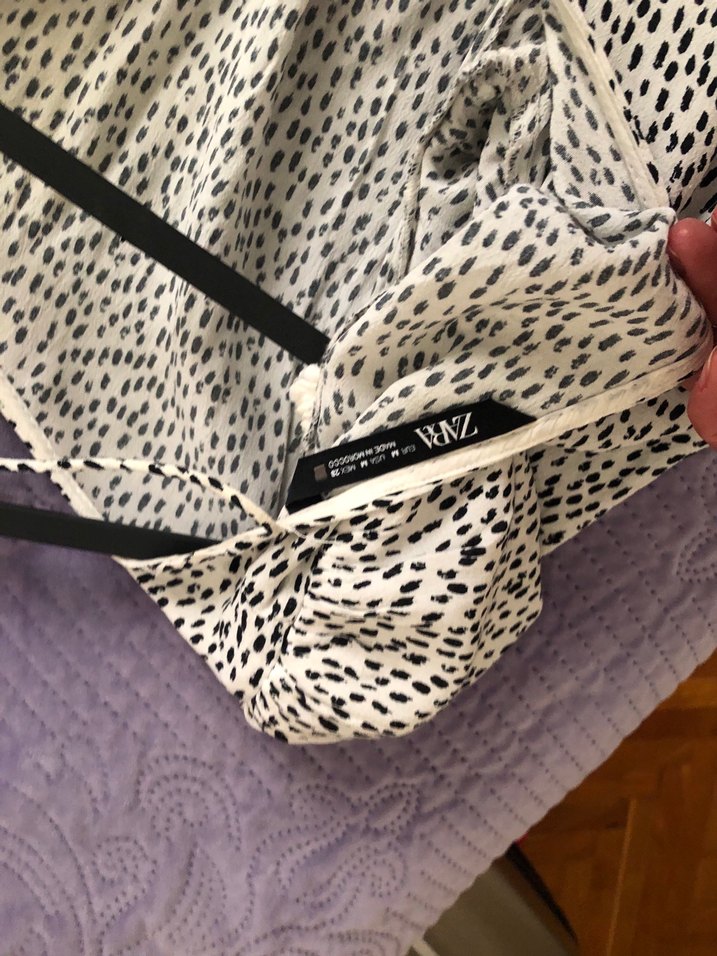 Zara Uzun Kollu Zebra Desenli Midi Mini Elbise - Görsel 4