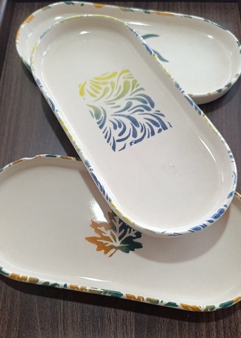 Seramik Dekoratif Sunum Tabağı | Mum & Sabun Tepsisi 24,5 cm - Görsel 2