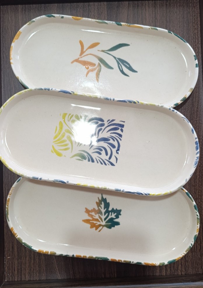 Seramik Dekoratif Sunum Tabağı | Mum & Sabun Tepsisi 24,5 cm - Görsel 4