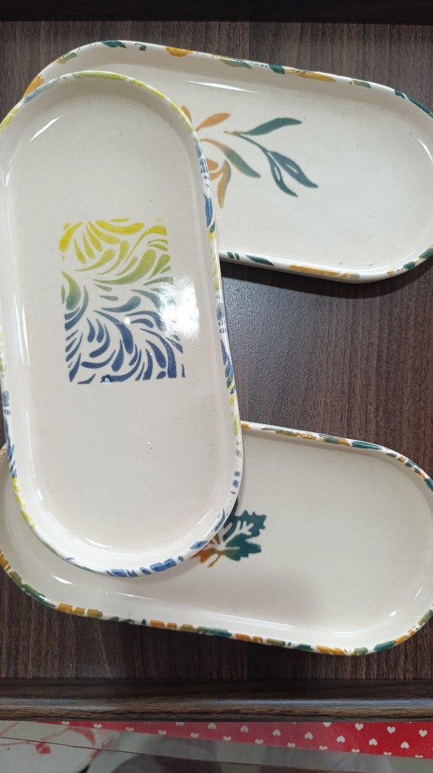 Seramik Dekoratif Sunum Tabağı | Mum & Sabun Tepsisi 24,5 cm - Görsel 5