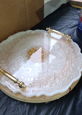 Özel Tasarım Epoksi Nişan  Söz Tepsisi (Sipariş Üzerine) - Görsel 2