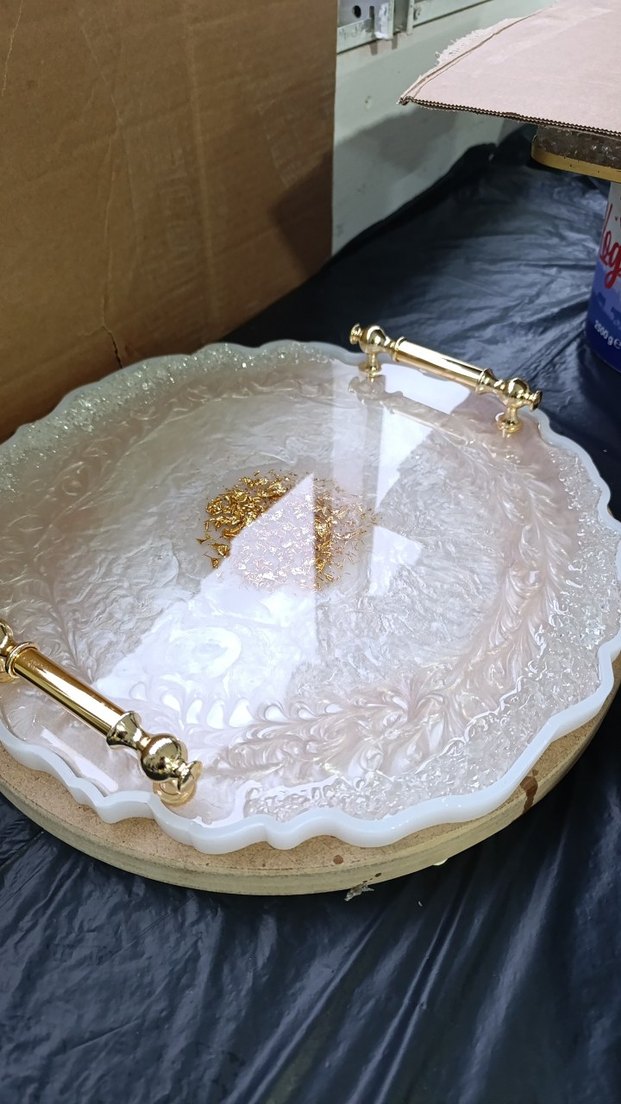 Özel Tasarım Epoksi Nişan  Söz Tepsisi (Sipariş Üzerine) - Görsel 2