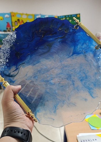 Özel Tasarım Epoksi Nişan  Söz Tepsisi ( - Görsel 5