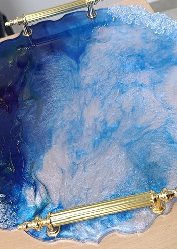 Özel Tasarım Epoksi Nişan  Söz Tepsisi ( - Görsel 3