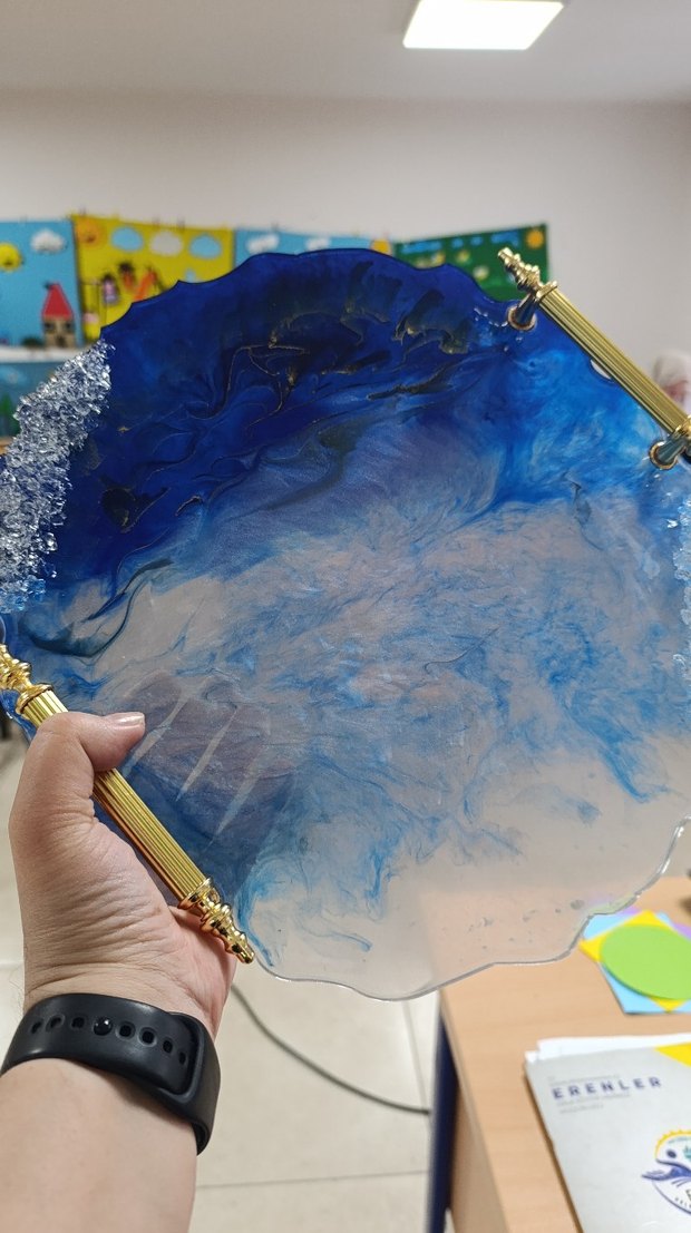 Özel Tasarım Epoksi Nişan  Söz Tepsisi ( - Görsel 5