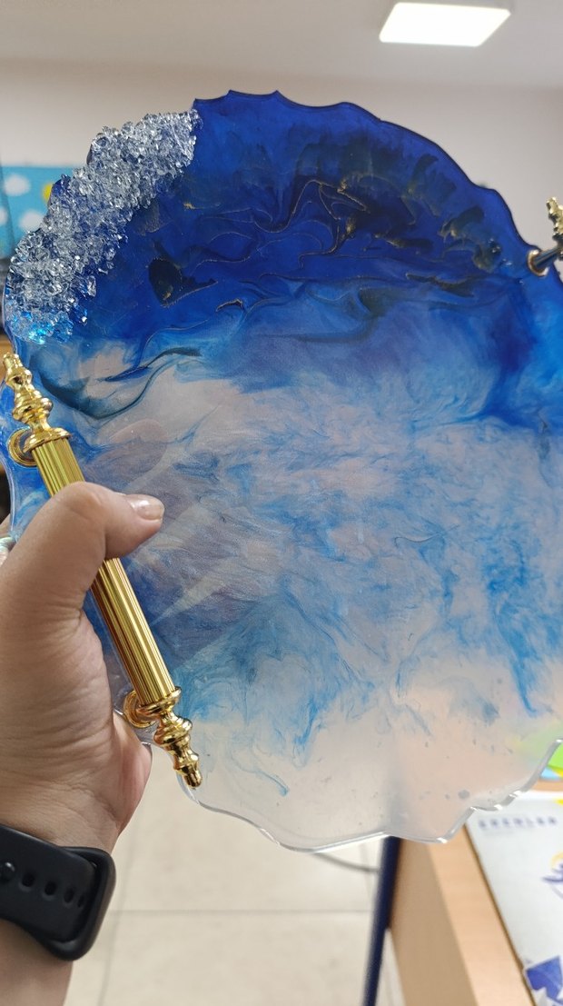 Özel Tasarım Epoksi Nişan  Söz Tepsisi ( - Görsel 4