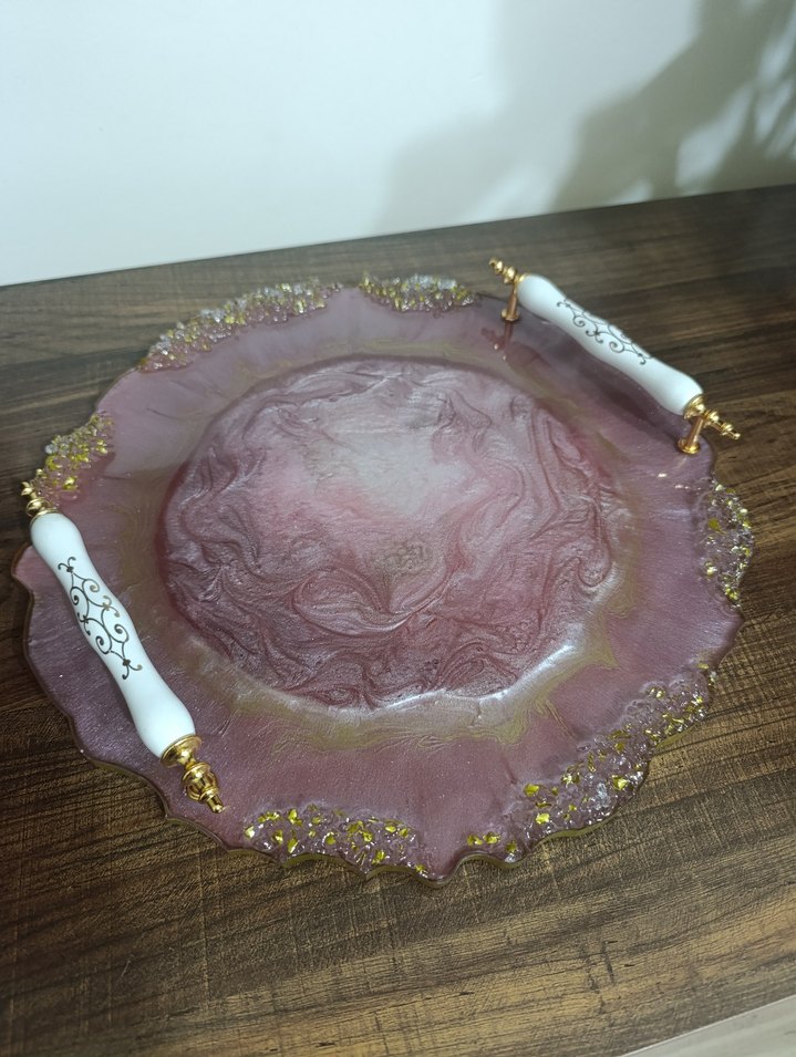 Özel Tasarım Epoksi Söz Nişan Tepsisi - Görsel 2