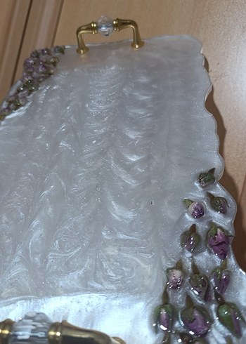 Beyaz İnci Görünümlü Epoksi Tepsi - Görsel 6