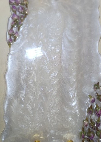 Beyaz İnci Görünümlü Epoksi Tepsi - Görsel 4