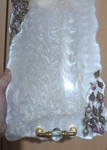 Beyaz İnci Görünümlü Epoksi Tepsi - Görsel 5