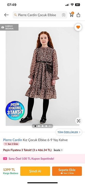 Pierre Cardin Pierre Cardin çocuk elbise