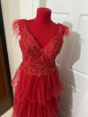 m Beden Kırmızı Kına elbisesi
