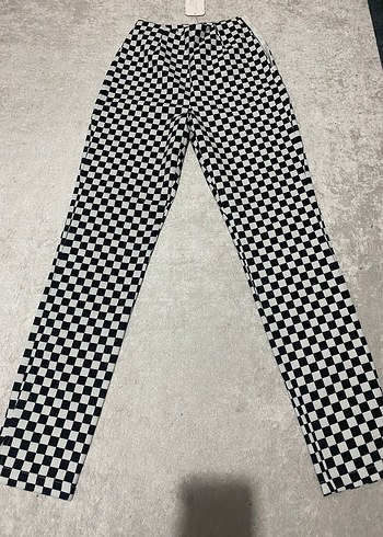 Eyyo Kadın Ekose Desenli İspanyol paça Pantolon - Görsel 2