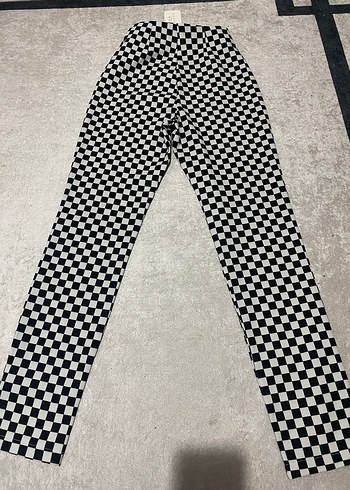 Eyyo Kadın Ekose Desenli İspanyol paça Pantolon - Görsel 5