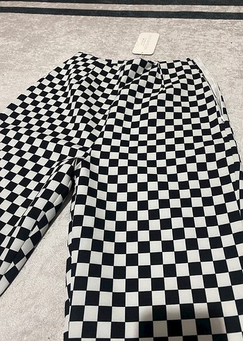 Eyyo Kadın Ekose Desenli İspanyol paça Pantolon - Görsel 4